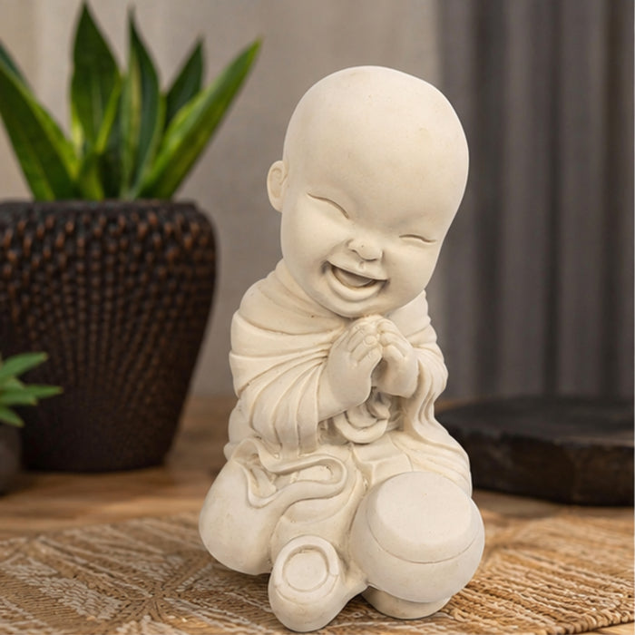 Baby Monk Sitting with Folded Hands (Buddha Statue, Monk Statue, Garden Statue, Outdoor décor, Resin décor) (Feng Shui Items, Zen Garden)