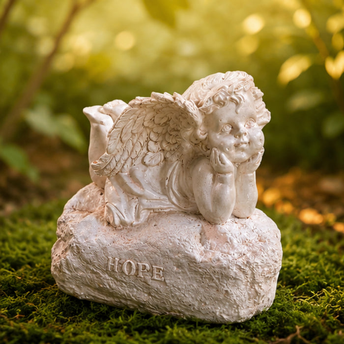 Angel/Cherub with Hope Written Decoration 