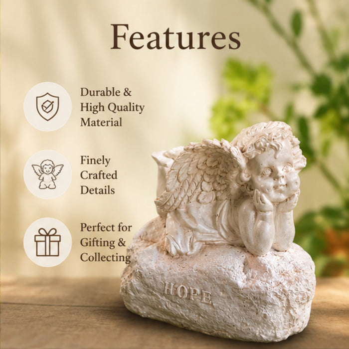 Angel/Cherub with Hope Written Decoration 