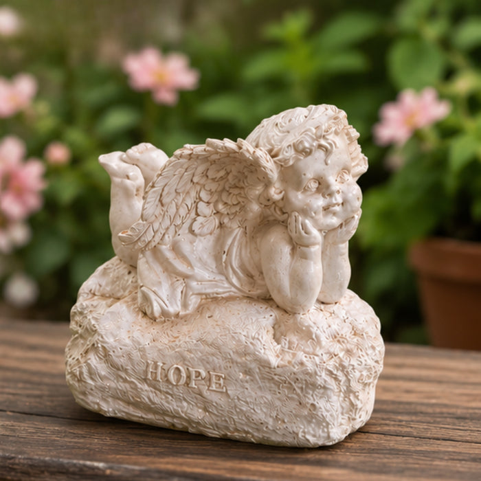 Angel/Cherub with Hope Written Decoration 