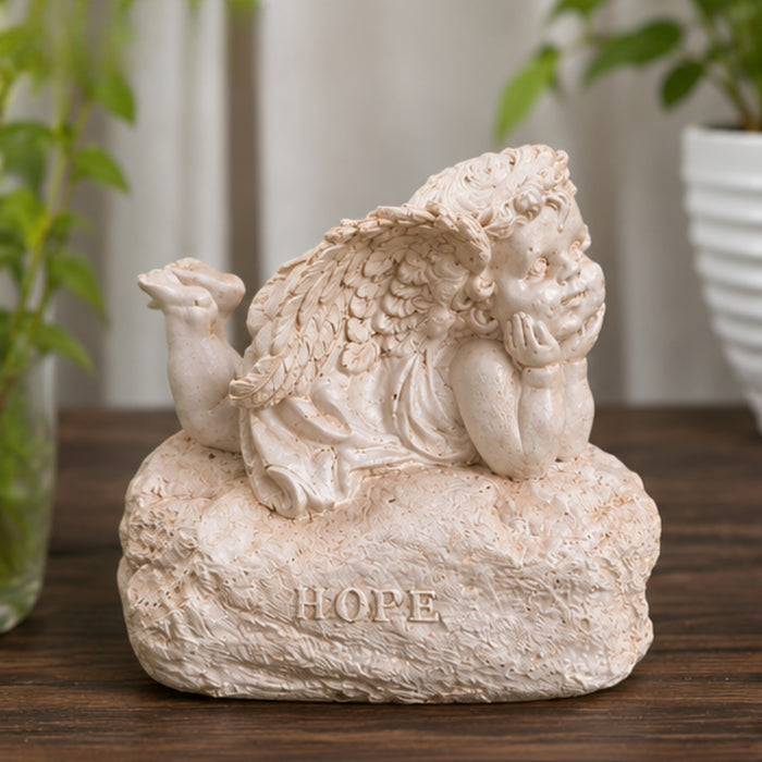 Angel/Cherub with Hope Written Decoration 