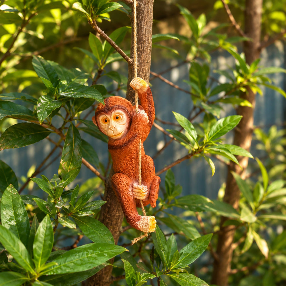 Adorable Mini Hanging Monkey Garden Statue
