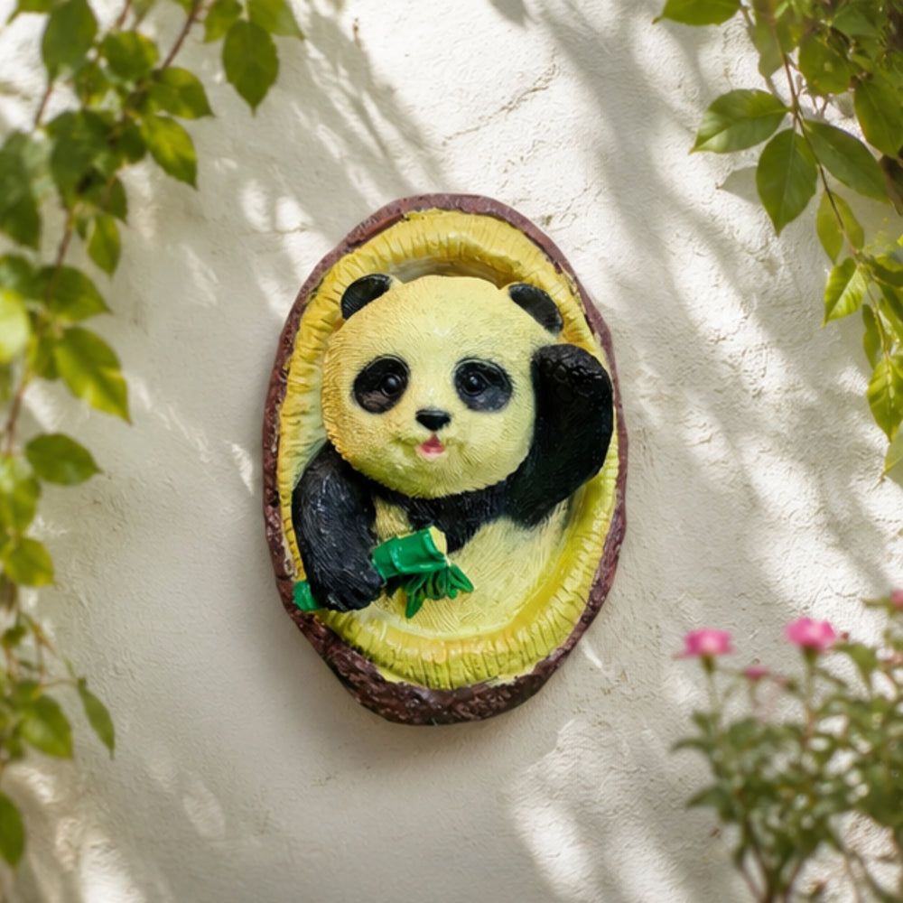 Cute Panda Wall Hanging with Bamboo