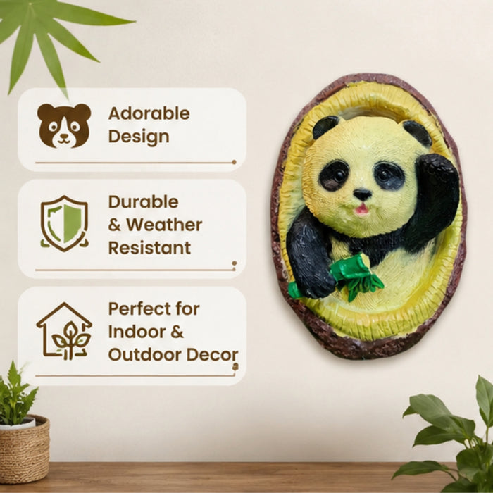 Cute Panda Wall Hanging with Bamboo