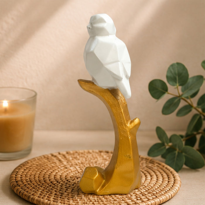 Wonderland Modern Bird Figurine on Golden Branch