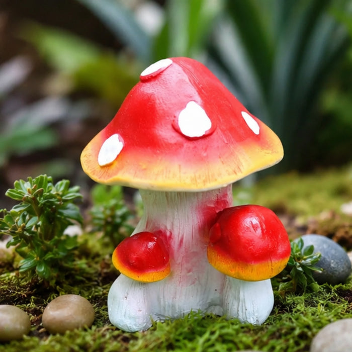 Resin Mushroom Small Size Statue for Garden Decor (red Colour)