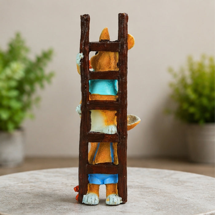 Bunny Climbing Ladder Garden Decor - 11 Inch
