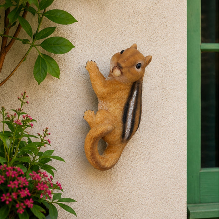 Climbing Chipmunk Tree Peeker Garden Statue