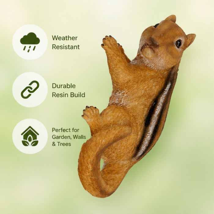 Climbing Chipmunk Tree Peeker Garden Statue