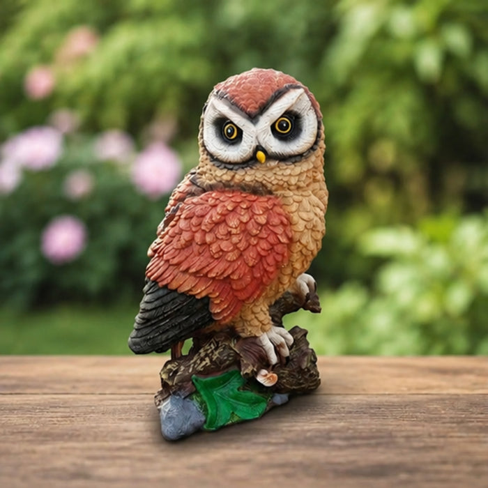 Resin  Owl Garden Statue - Bird Figurine for Home & Patio Decor