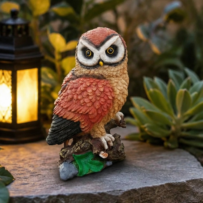 Resin  Owl Garden Statue - Bird Figurine for Home & Patio Decor
