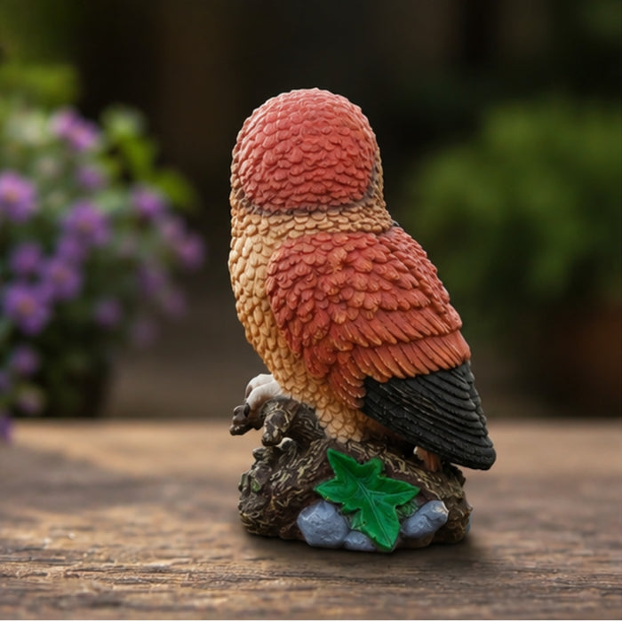 Resin  Owl Garden Statue - Bird Figurine for Home & Patio Decor