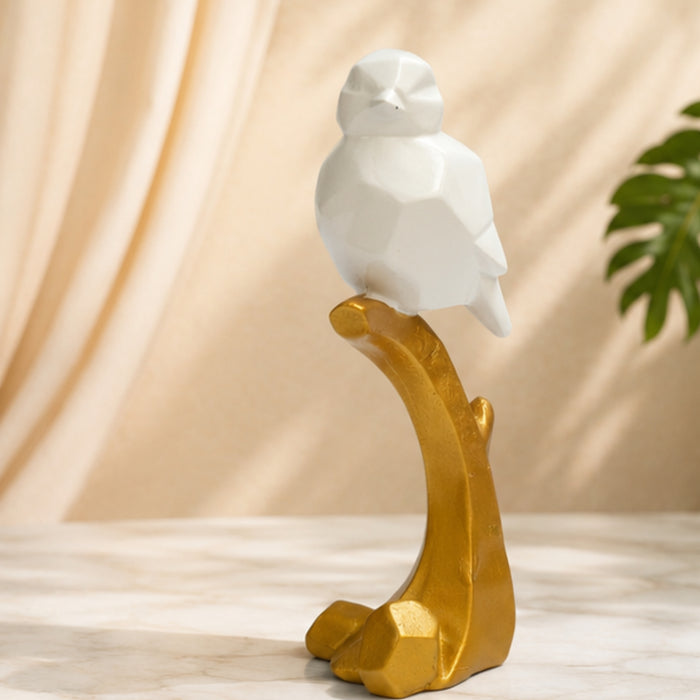 Wonderland Modern Bird Figurine on Golden Branch