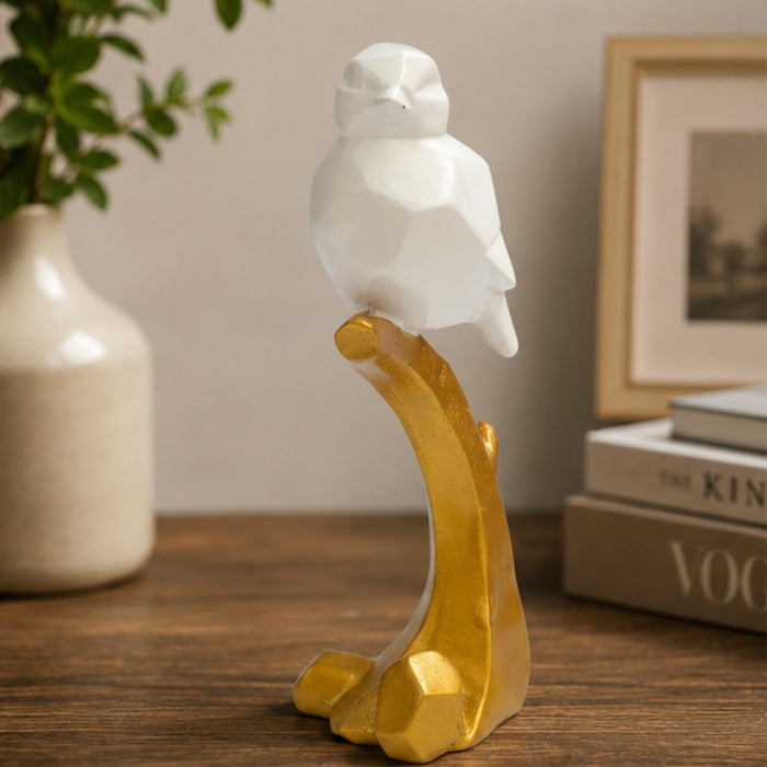 Wonderland Modern Bird Figurine on Golden Branch