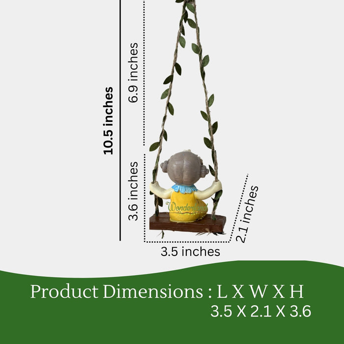 Set of 2 Hanging Garden Fairy Statues – Whimsical Girl on Swing Outdoor Wall Decor, Resin Tree Ornaments for Balcony, Patio, and Home Decoration(Yellow)