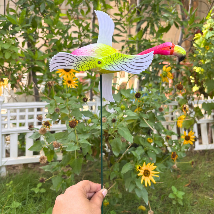 Flamingo Wind Spinner Garden Stakes – Set of 2 or Set of 4