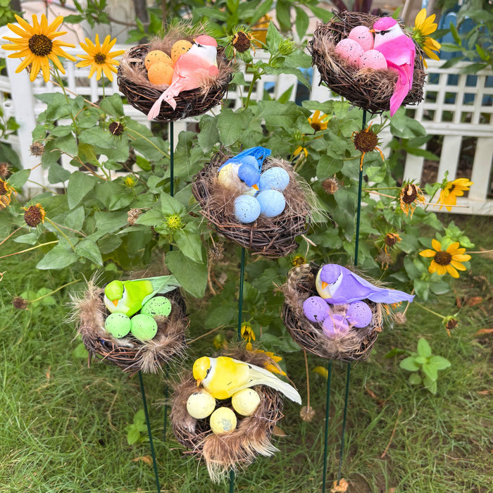 Bird Nest Garden Stakes – Set of 2, 4 or 5