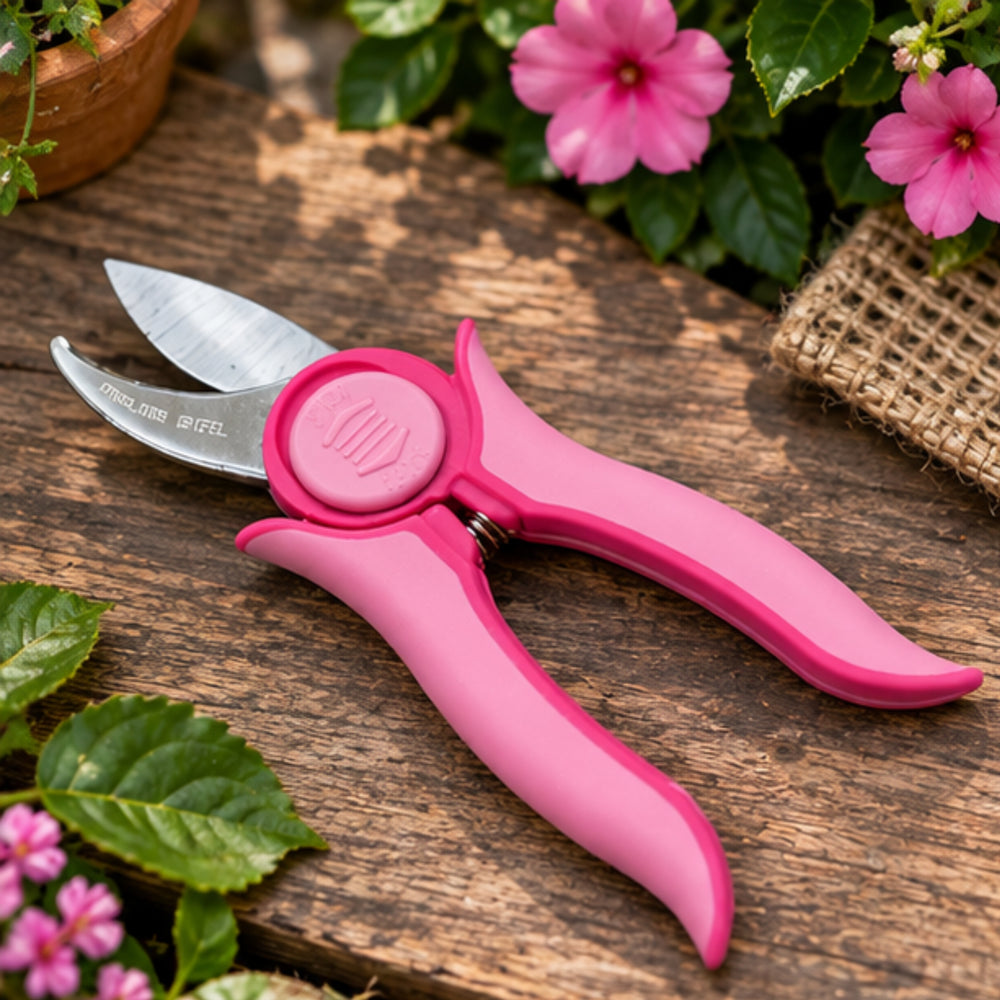 Garden tools :Mini Trimmer Pruning Shear With Smart Lock Pink