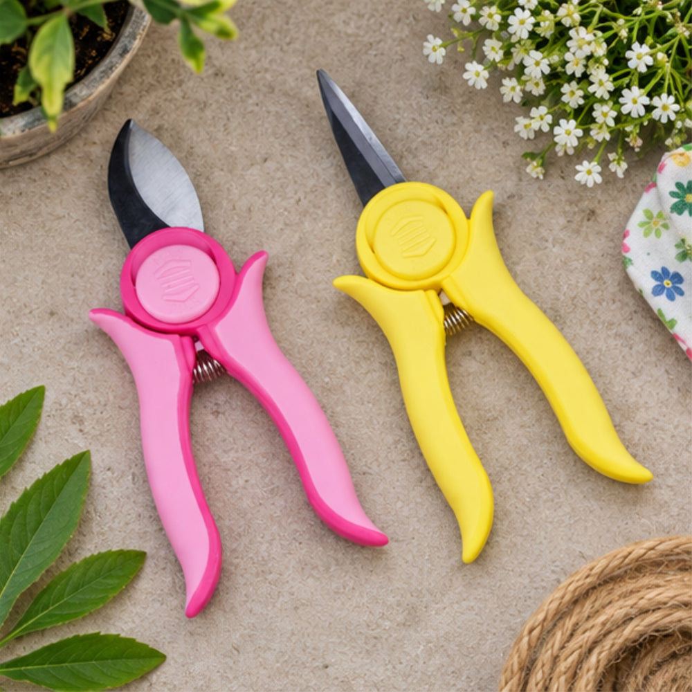 Mini Pruning and Trimmer with Smart Lock (Yellow & Pink)