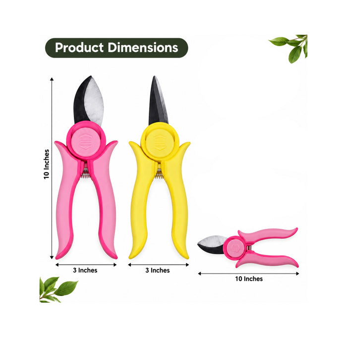 Mini Pruning and Trimmer with Smart Lock (Yellow & Pink)