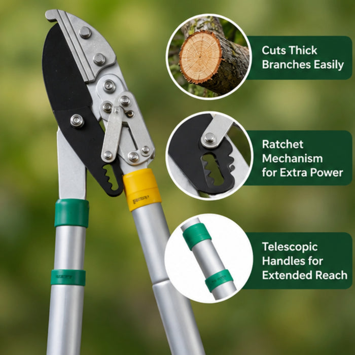 Garden tools : Heavy Duty Ratchet Telescopic Anvil Lopper | Cuts upto 1.7 inch thick