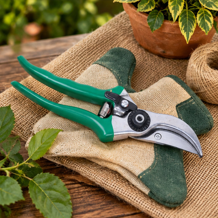Garden tools : Bypass Pruner Shear Silver And Green Garden tools