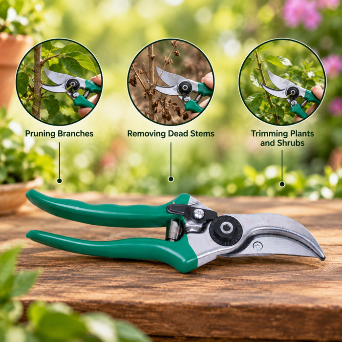 Garden tools : Bypass Pruner Shear Silver And Green Garden tools
