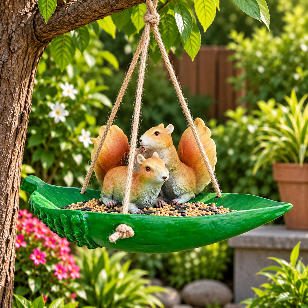 Squirrel Bird Feeder for Garden Decoration
