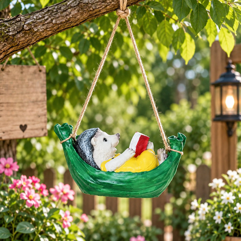 Hanging Hedgehog on Hammock (Light Green)