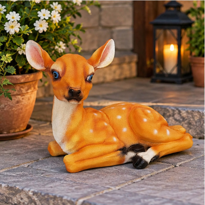 Resting Deer Garden Statue – Outdoor Decorative Animal Figurine for Lawn and Garden