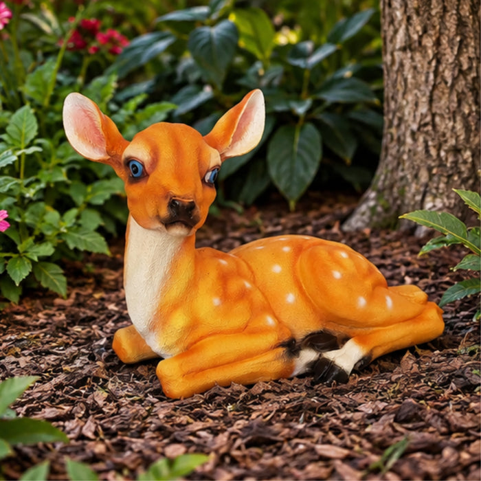 Resting Deer Garden Statue – Outdoor Decorative Animal Figurine for Lawn and Garden