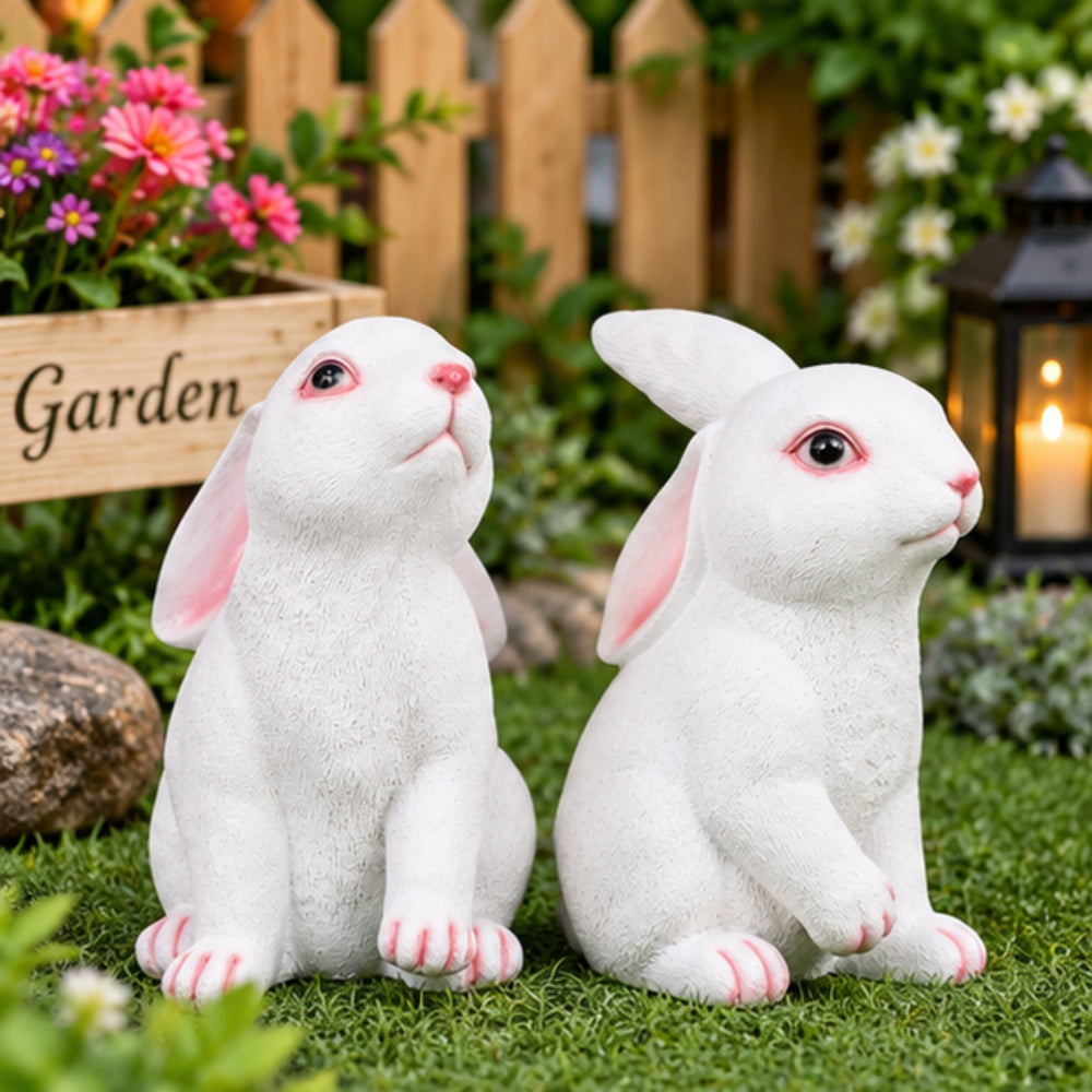 (Set of 2) Very Big Rabbits Statue for Garden Decoration