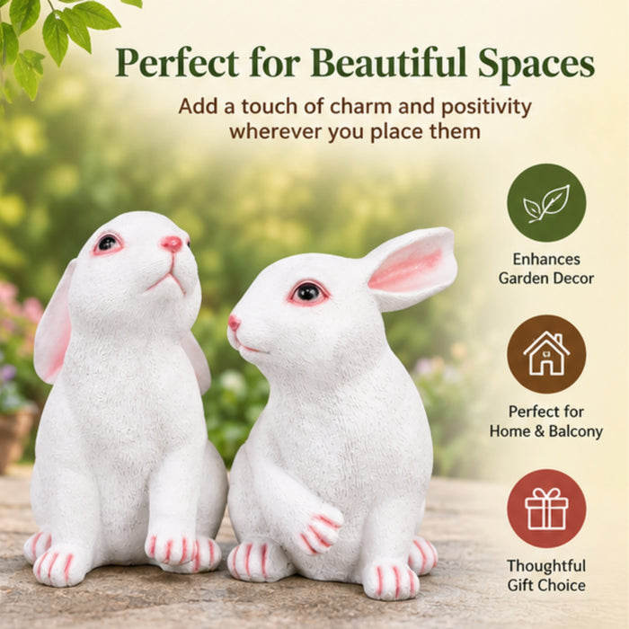 (Set of 2) Very Big Rabbits Statue for Garden Decoration