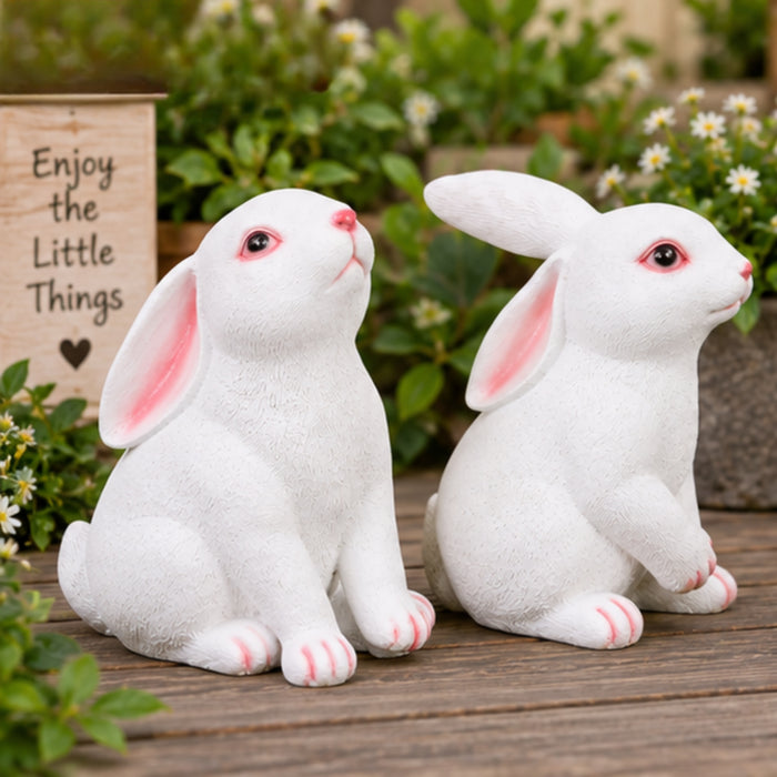 (Set of 2) Very Big Rabbits Statue for Garden Decoration