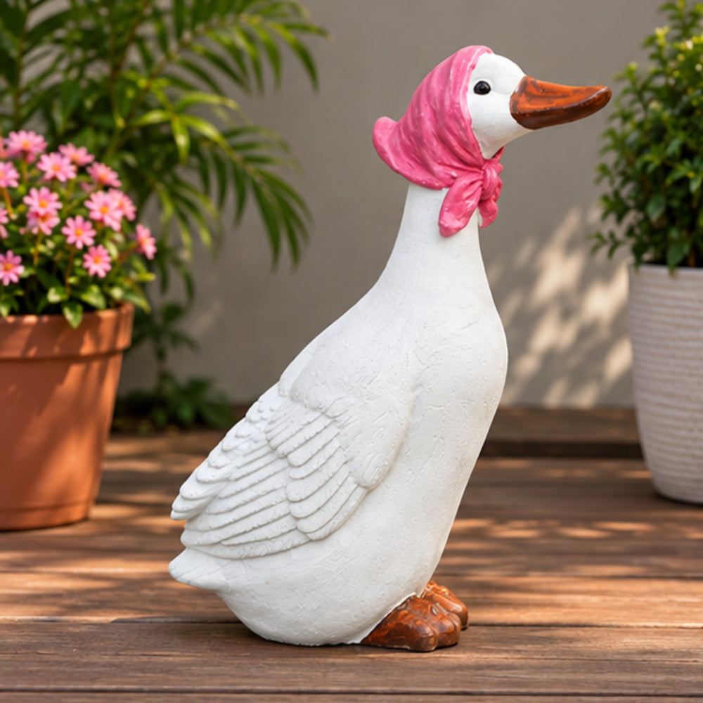Duck and Geese with Red Scarf Garden Statue Charming Home and Balcony Decor