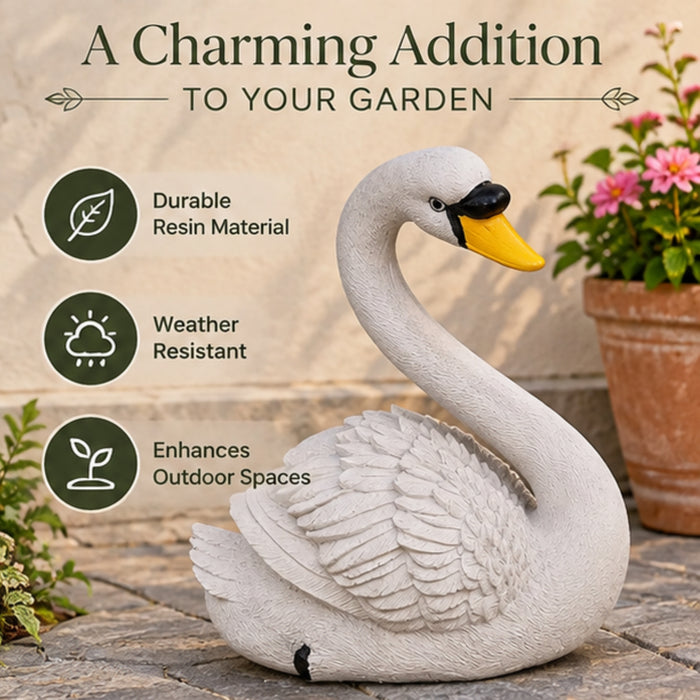 Polyresin Swan Statue | Material Resin | Swan
