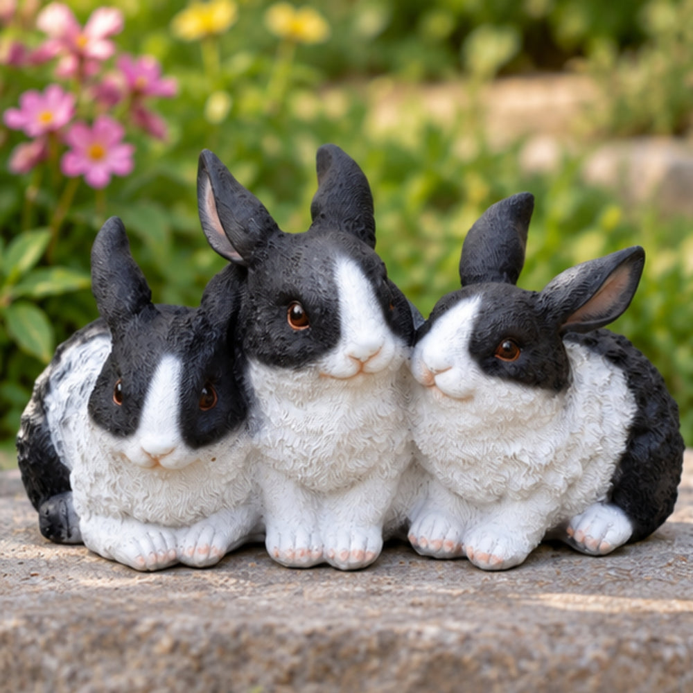 Three Rabbits Statue for Balcony and Garden Decoration