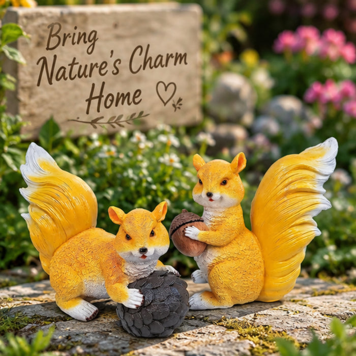 (Set of 2) Big Squirrel Statue for Home and Outdoor Garden