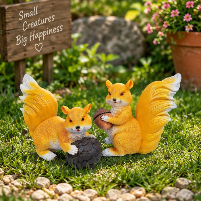 (Set of 2) Big Squirrel Statue for Home and Outdoor Garden