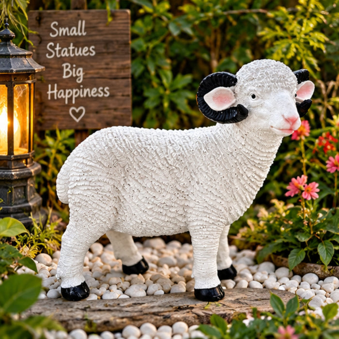 10 Inch Black & White Sheep Statue for Garden Décor balcony Decoration