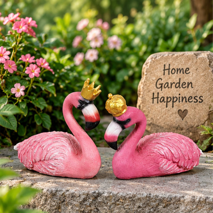 Resin Flamingo Couple for home and garden decor (Pink)