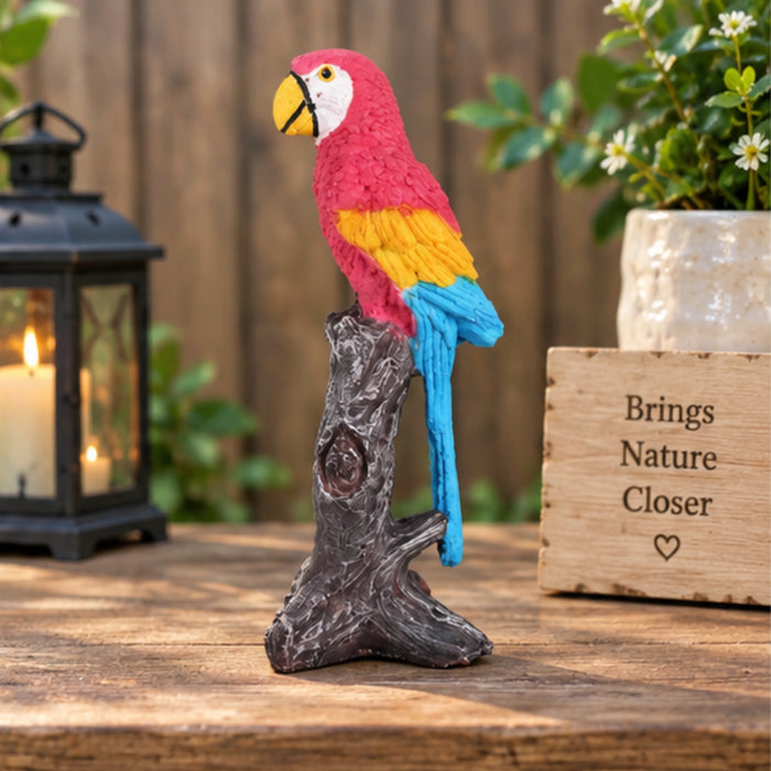 Baby macaw on Branch ( Made of polyresin garden decor items )