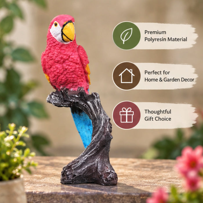 Baby macaw on Branch ( Made of polyresin garden decor items )