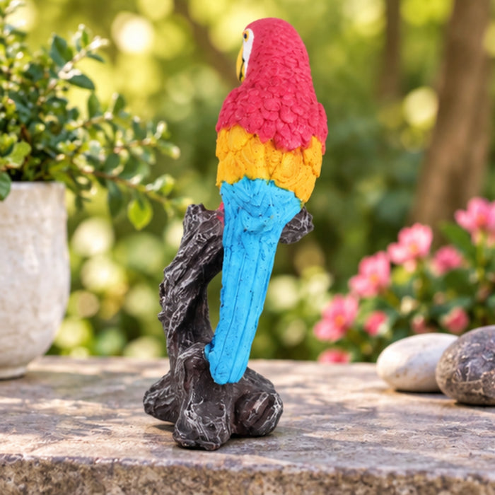 Baby macaw on Branch ( Made of polyresin garden decor items )