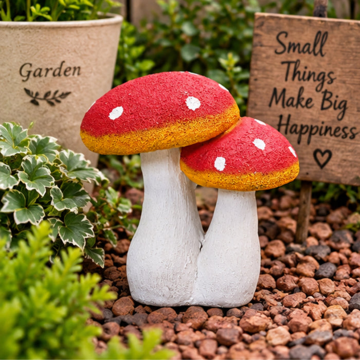 Mushroom Statue for Home, Balcony and Garden Decoration (Red)