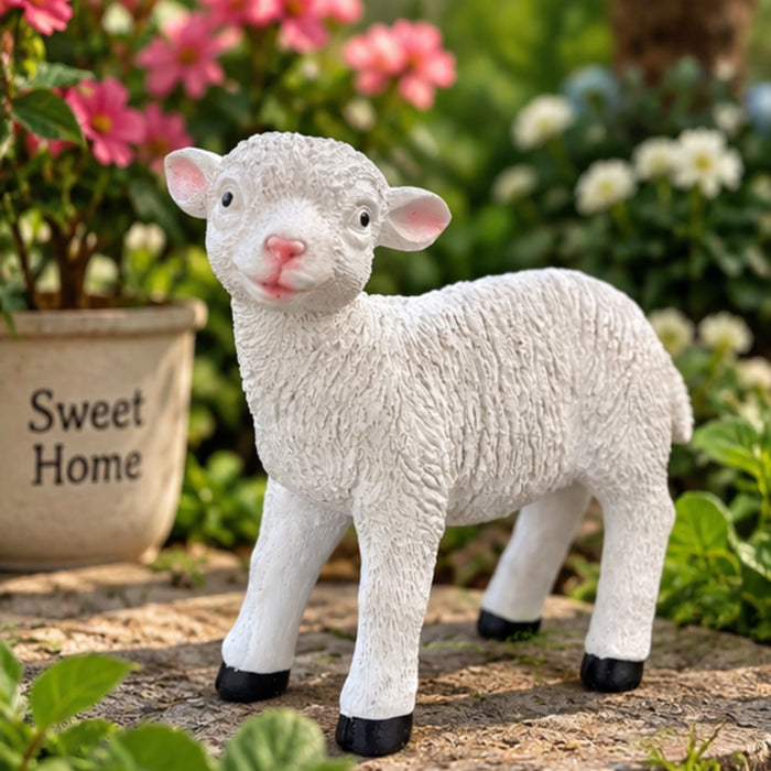 9 Inch Standing Sheep Statue for Garden Décor