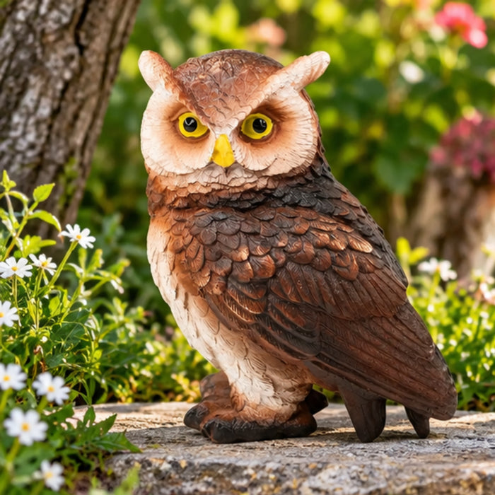 Wise Gaze Owl Garden Statue