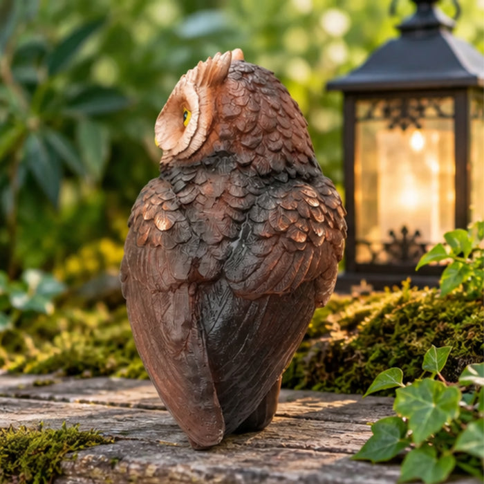 Wise Gaze Owl Garden Statue