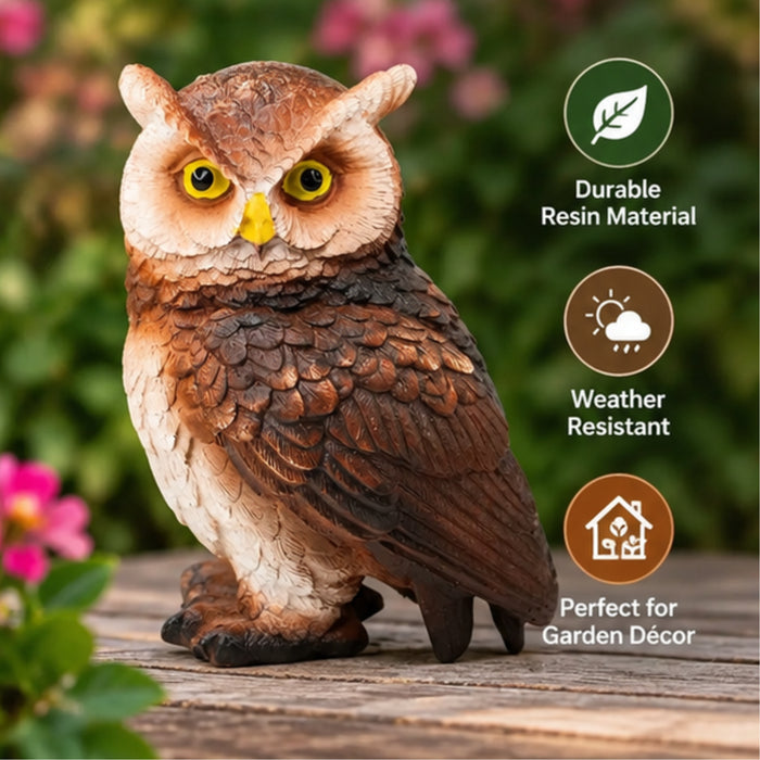 Wise Gaze Owl Garden Statue
