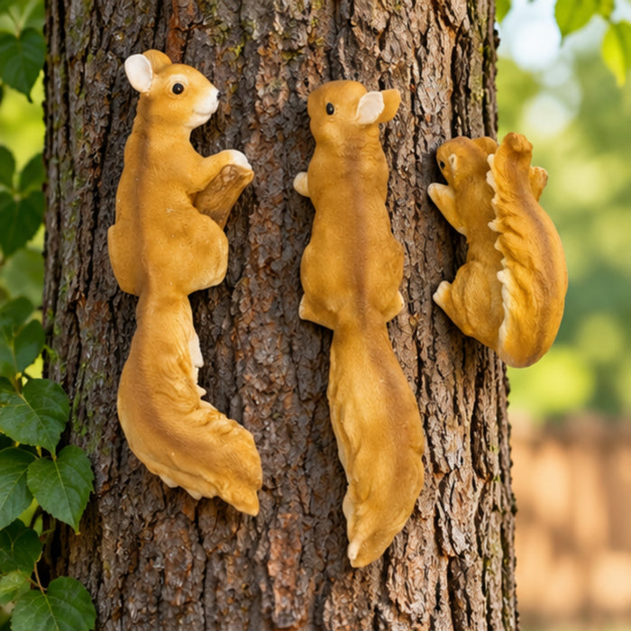 Set of 3 wall squirrel